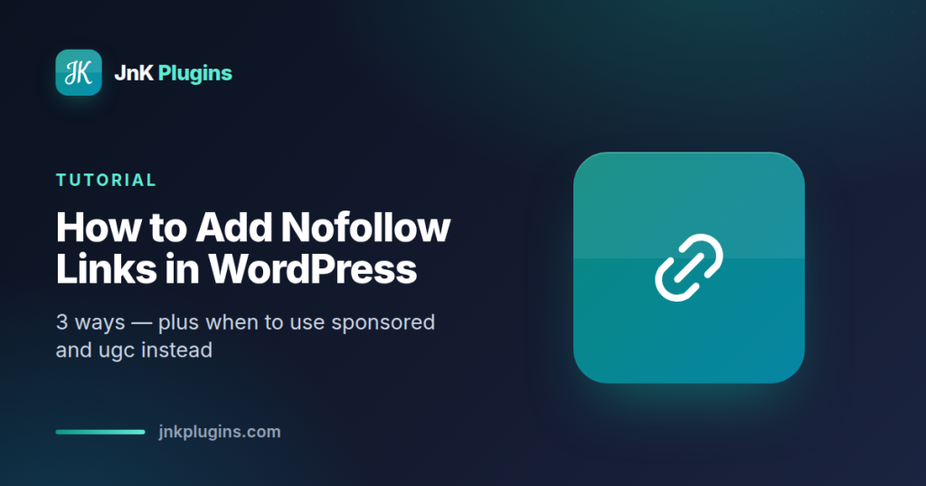 Add nofollow links in WordPress — featured card