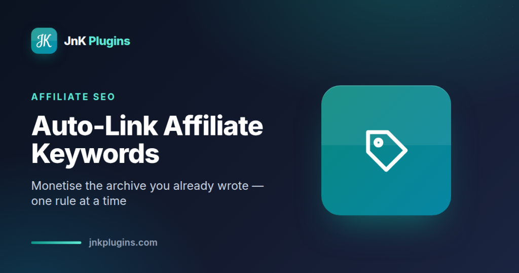 Automatically linking affiliate keywords to target URLs with JnK Linkweave rules