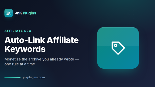 Automatically linking affiliate keywords to target URLs with JnK Linkweave rules