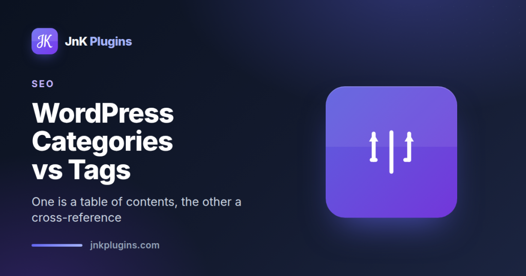WordPress categories vs tags — featured card