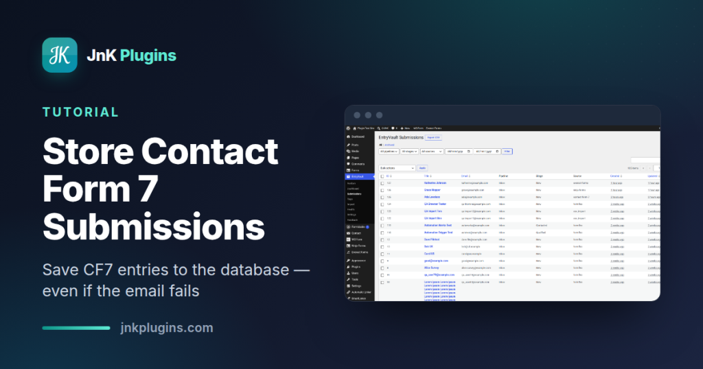 Save Contact Form 7 submissions to the WordPress database