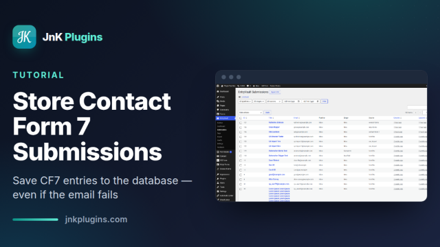 Save Contact Form 7 submissions to the WordPress database