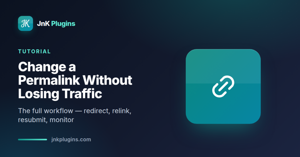 Change a WordPress permalink safely — featured card
