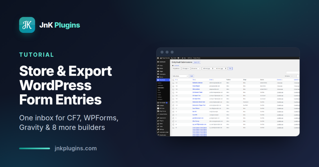Store and export WordPress form entries with EntryVault