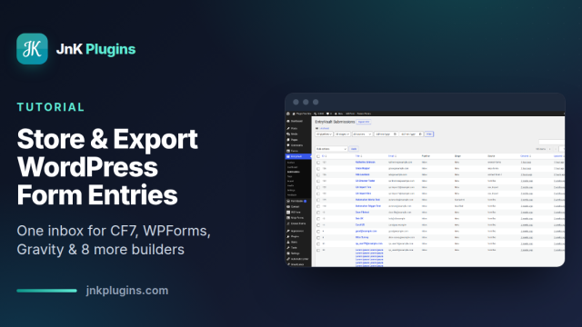 Store and export WordPress form entries with EntryVault