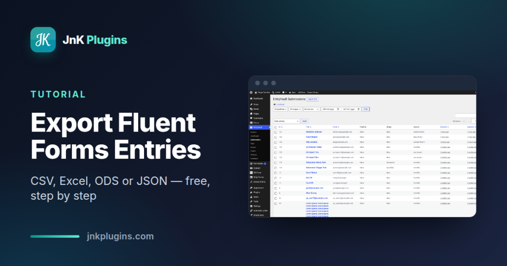 Export Fluent Forms entries tutorial — featured card