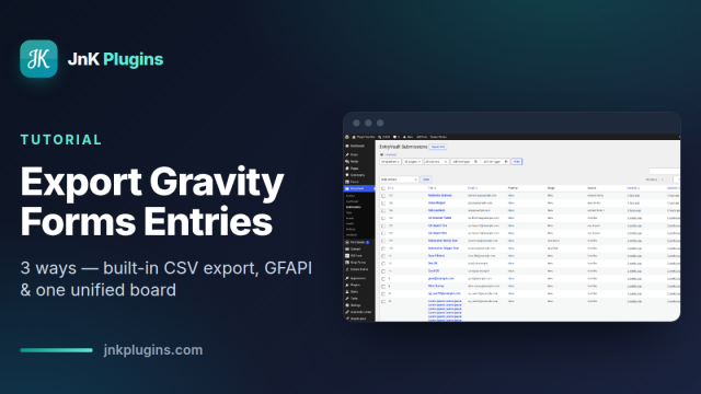 Export Gravity Forms entries tutorial — featured card
