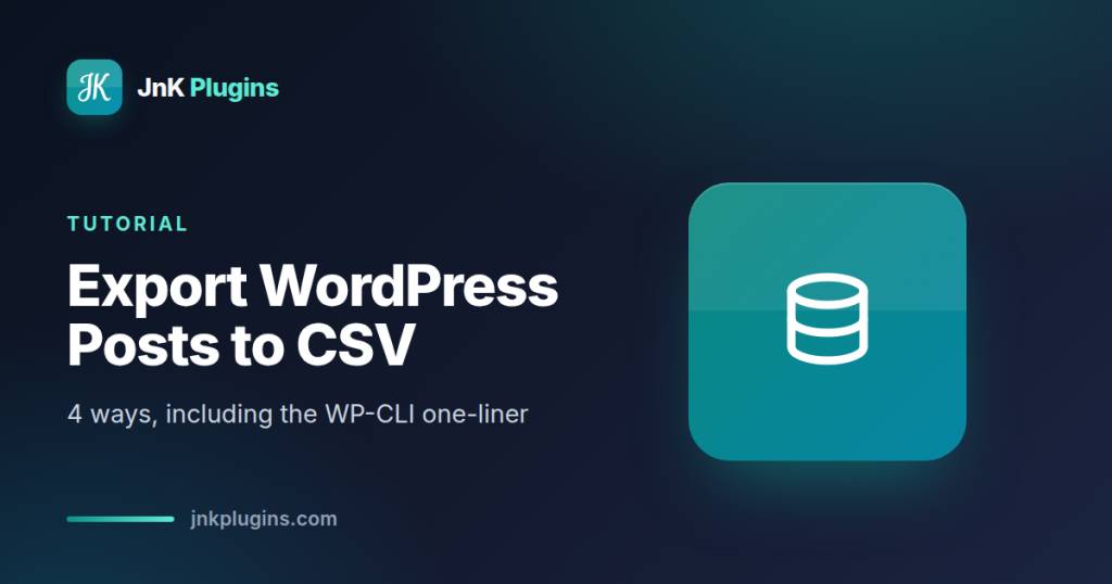 Export WordPress posts to CSV — featured card