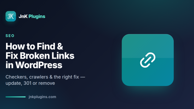 Find and fix broken links in WordPress — featured card