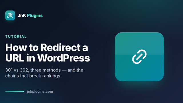 Redirect a URL in WordPress — featured card