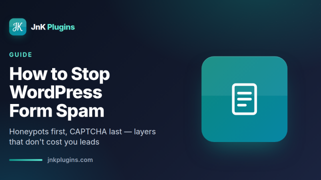 Stop WordPress form spam — featured card