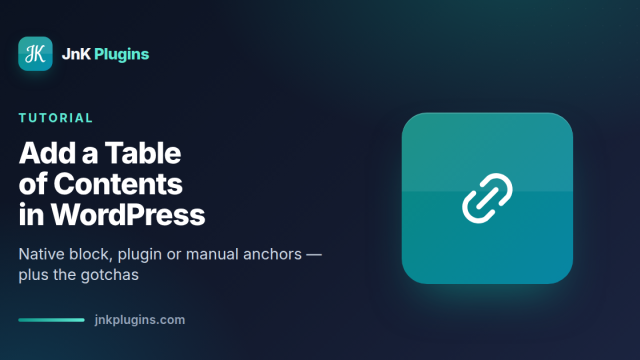 Table of contents in WordPress — featured card