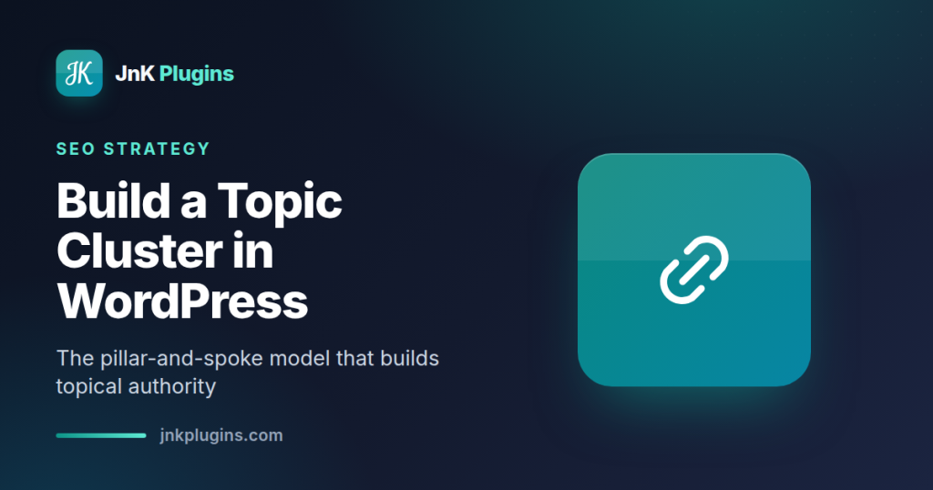 Topic cluster content hub in WordPress — featured card