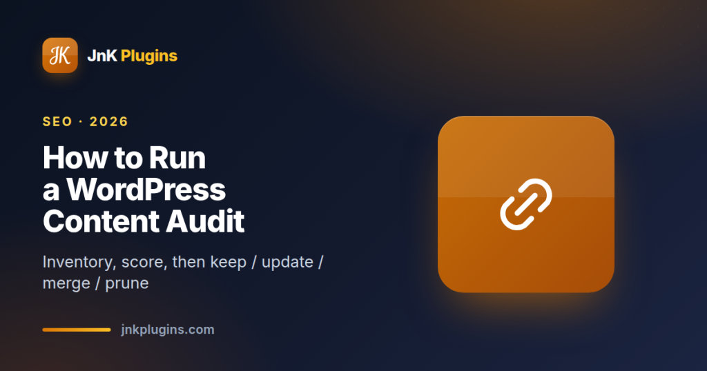 WordPress content audit — featured card