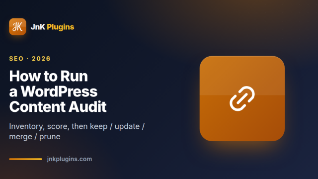 WordPress content audit — featured card