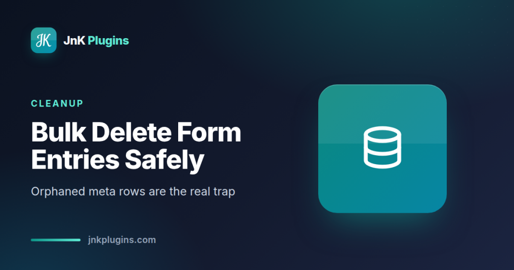 Bulk deleting old form entries in a WordPress admin screen