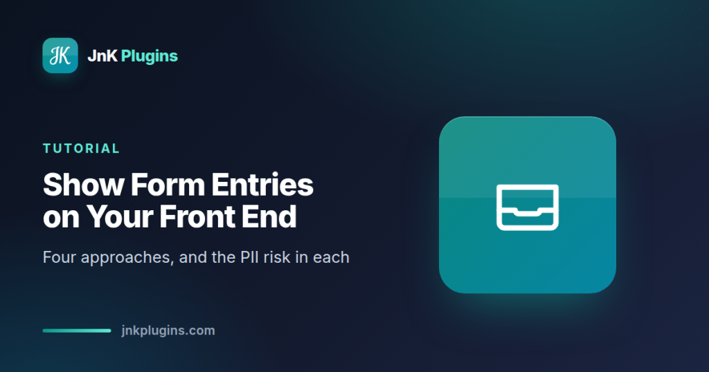 Illustration for displaying form entries on the front end