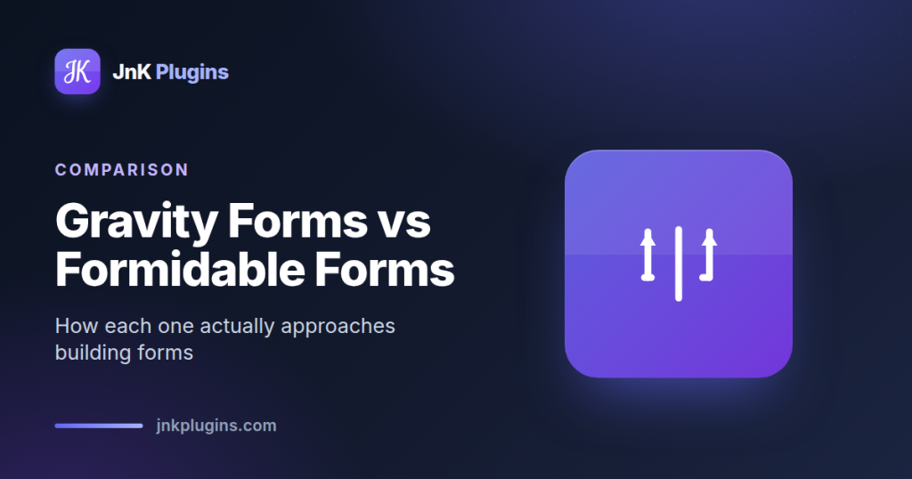 Illustration comparing Gravity Forms and Formidable Forms