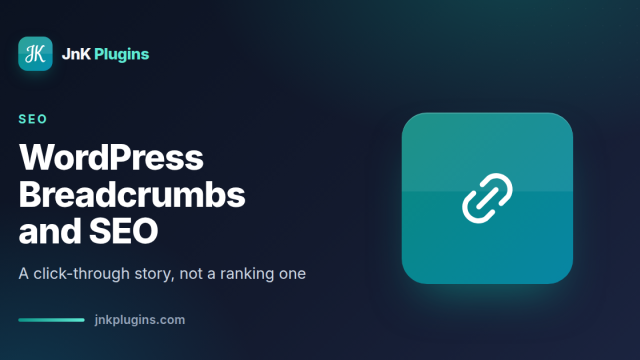 A breadcrumb trail on a WordPress site with structured data