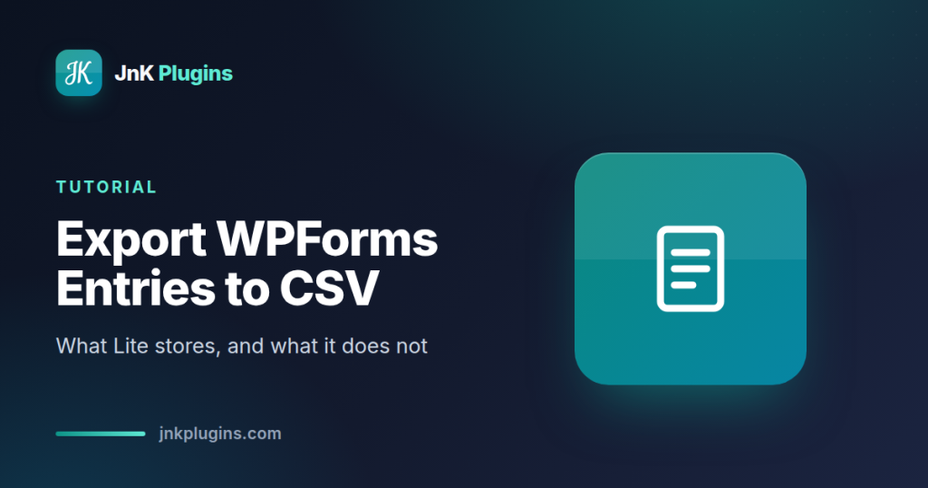 Exporting WPForms entries to a CSV file in WordPress